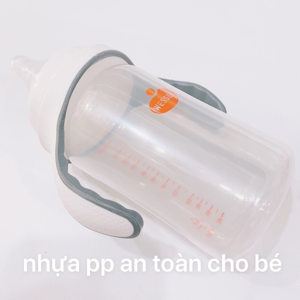 [Chính Hãng]Bình Sữa Wesser NaNo Sliver Có Quai 180ml/260ml/320ml MẪU MỚI