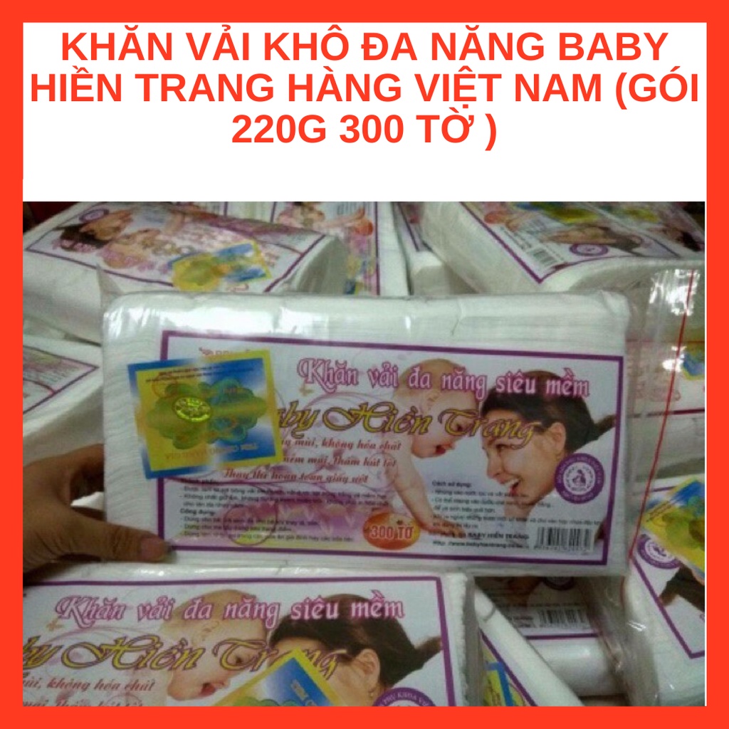 Khăn Vải Khô Đa Năng - Giấy  Khô Đa Năng Baby  Hiền Trang,Chất Vải Mềm Không Hóa Chất gói 220g