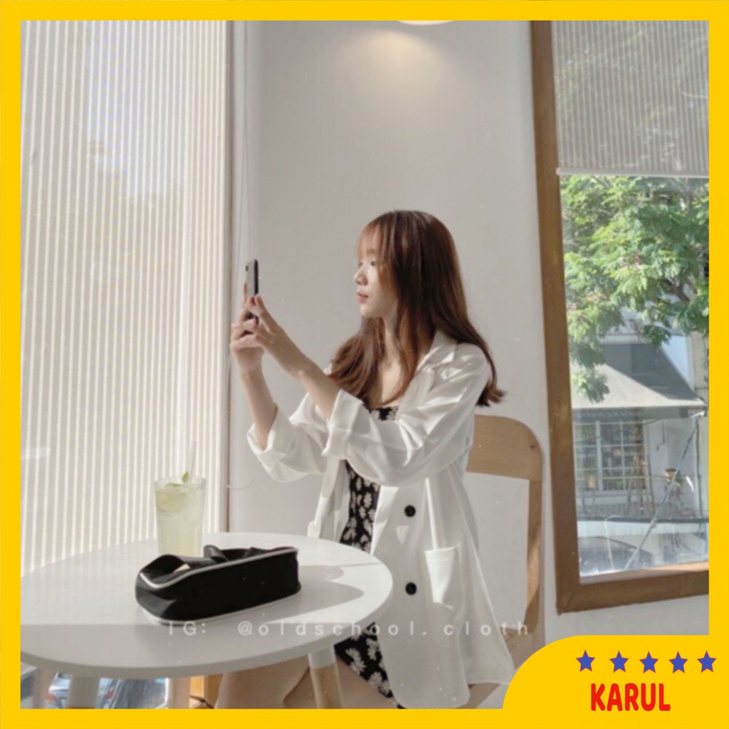 [Ảnh thật/Sẵn] BLAZER TRƠN ĐEN HÀN QUỐC 1 LỚP ÁO VEST BLAER-KARUL | BigBuy360 - bigbuy360.vn