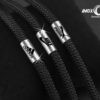 Dây chuyền inox nam dù đen 5ly bọc khoen inox xịn adida