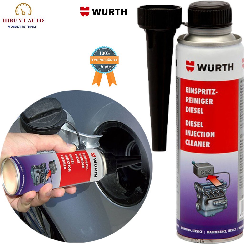 Súc Béc Dầu Wurth Diesel Injection Cleaner 300ml 5861011300 Làm sạch mảng bám và ngăn ngừa ô xy hóa béc phun