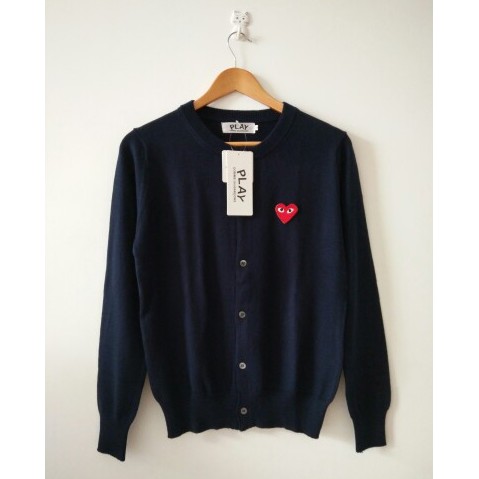 Play comme des garcons CDG cổ thuyềnÁo len dệt kim đàn ông và đàn bà