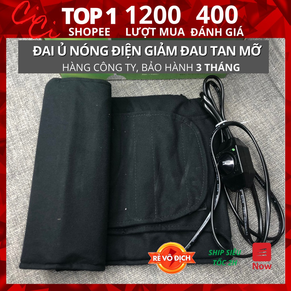 Đai quấn nóng ủ nóng điện giảm mỡ, có số chỉnh nhiệt. Hàng cty bảo hành 3 tháng