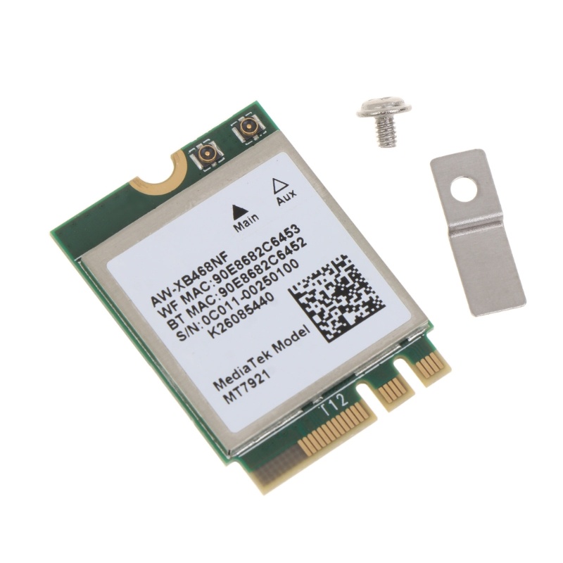 Thẻ WiFi 6 Ngăn MT7921K NGFF Cho M.2 2.4 / 5G 802.11ac BT 5.2 Ada