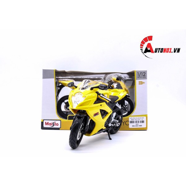 MÔ HÌNH SUZUKI GSX R600 YELLOW 1:12 MAISTO 3663