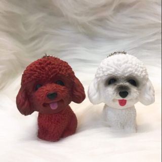 Móc khoá cún poodle (trắng)