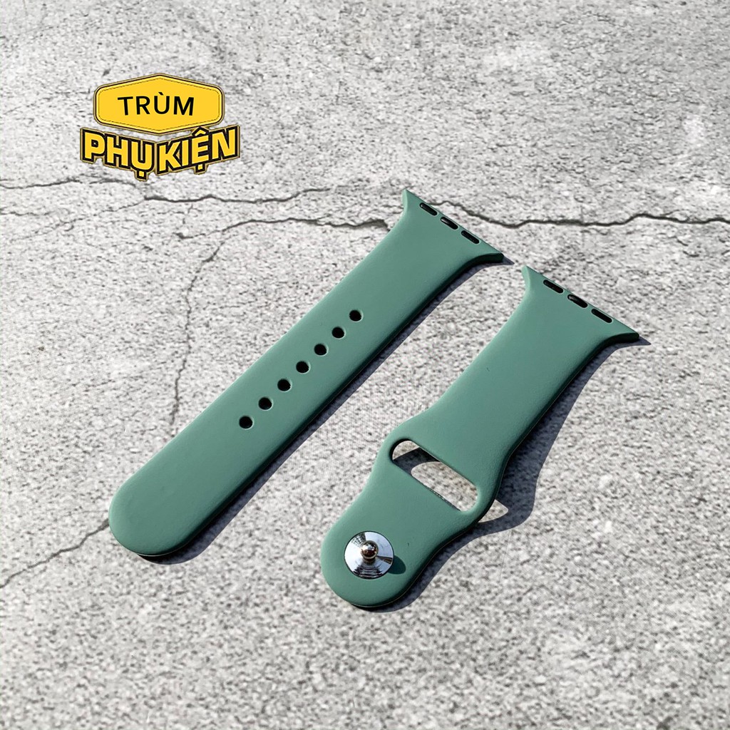 HOT !!! Dây Apple Watch cao su đeo tay xanh rêu iPhone 11 Pro Max 38 40 42 44mm