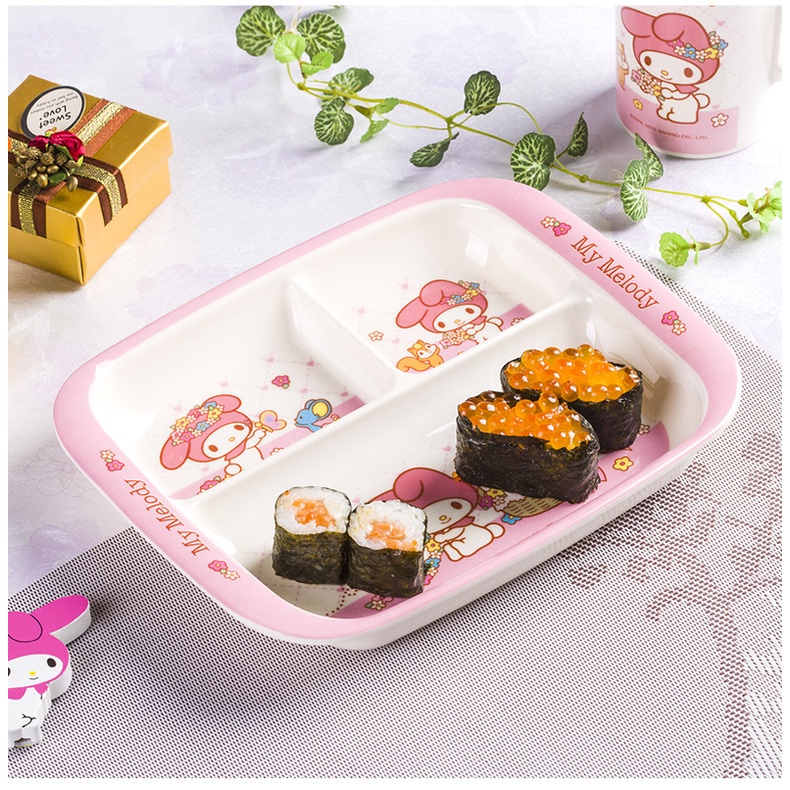 Bộ Dụng Cụ Ăn Uống Gồm Bát / Cốc / Chén / Cốc Nước Kiểu Hoạt Hình Melody Dễ Thương Xinh Xắn Dành Cho Trẻ