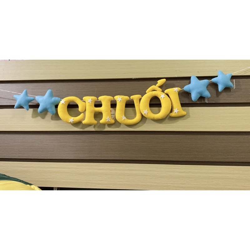 Bảng tên treo phòng ngủ handmade, bảng tên trang trí thôi nôi cực đẹp mẫu Chữ kèm Sao