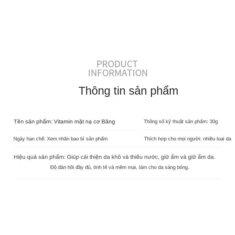 Vitamin Kem Dưỡng Ẩm Cơ Bắp Mặt Nạ Miếng Dưỡng Ẩm Dùng Một Lần Cho Nam Giới Và Phụ Nữ Ngủ Lụa Dưỡng Ẩm Kiểm Soát Dầu