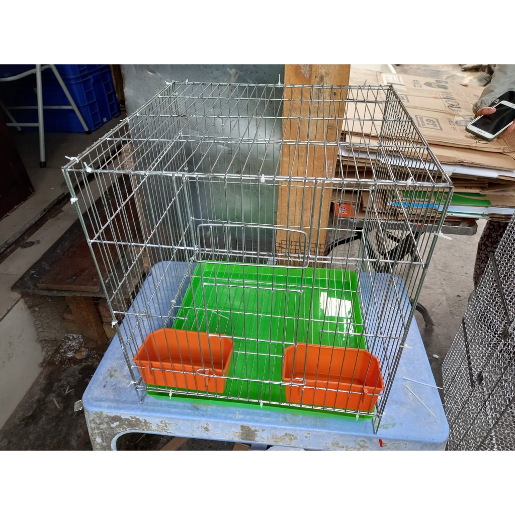 Lồng nuôi chim bằng kẽm 40 cm kèm phụ kiện