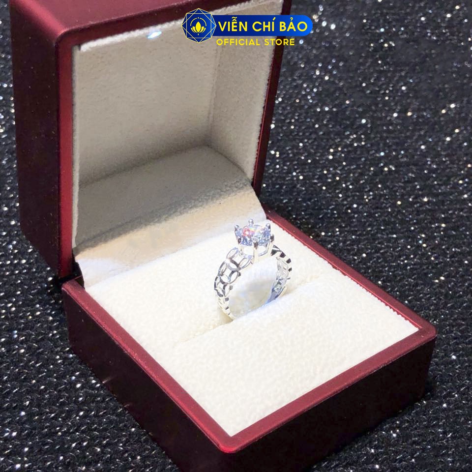 Nhẫn bạc nữ kim tiền đính đá cao chất liệu bạc 925 thời trang phụ kiện trang sức nữ Viễn Chí Bảo N400185