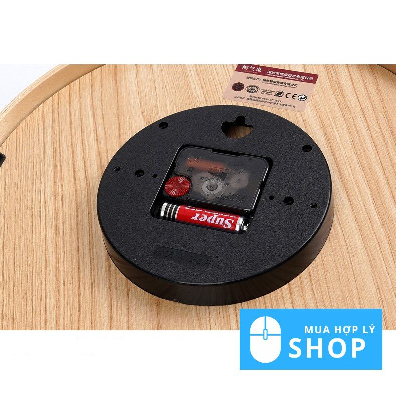 Đồng Hồ Treo Tường Gỗ Nguyên Chất TaoQiGui Họa Tiết Phong Cách Hàn Quốc Decor Sang Trọng Hiện Đại