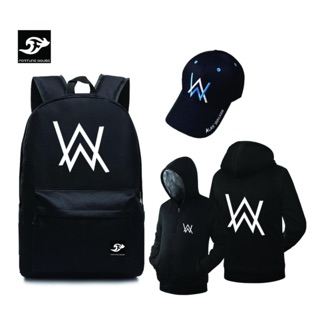Combo 1114: balo laptop alan walker 1114d + áo khoác alan walker + nón kết alan walker