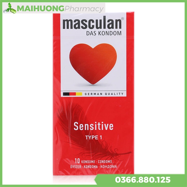 Bao cao su Masculan Sensitive hộp 10 cái