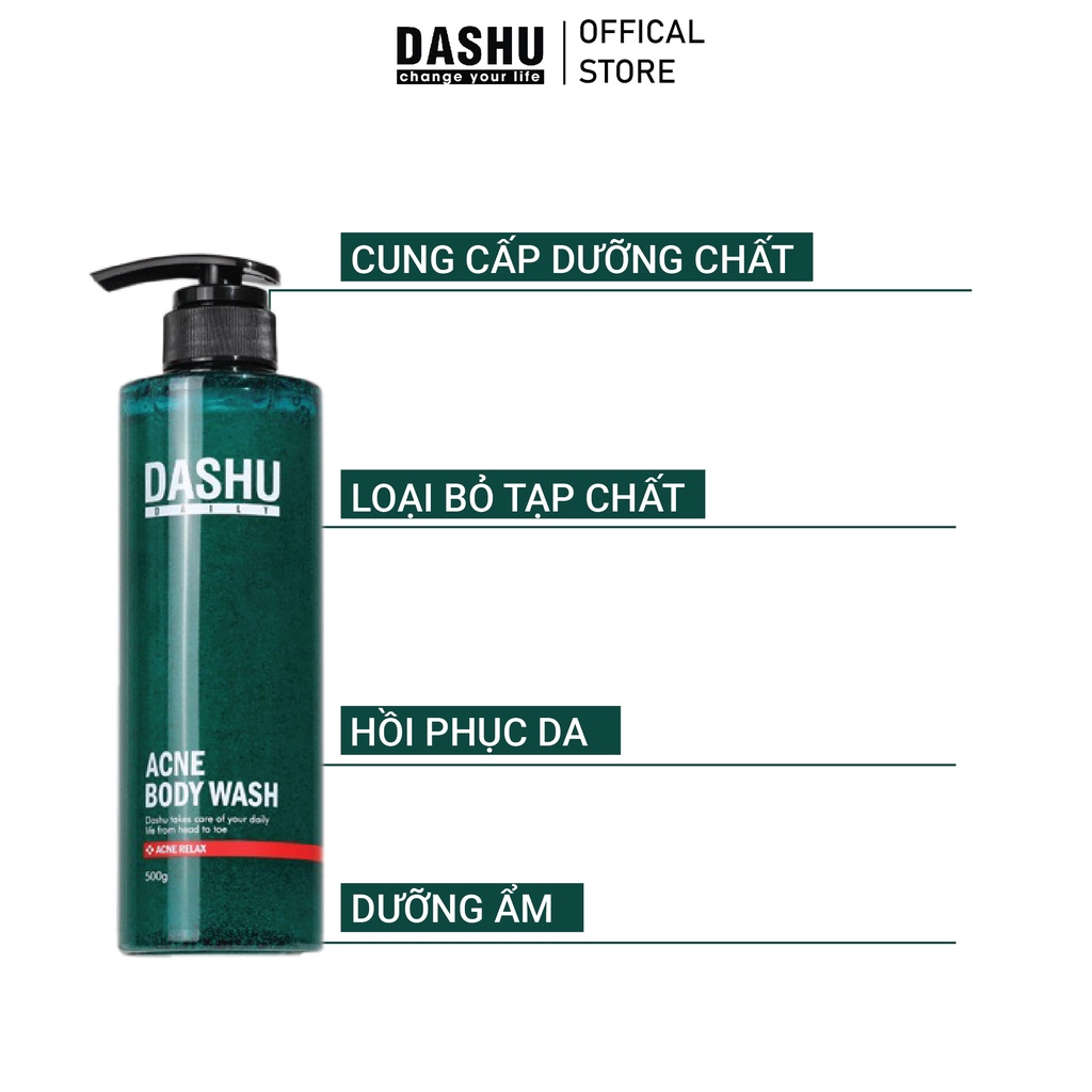 Sữa Tắm Tẩy tế bào chết  Dashu Daily Acne Relax Bodywash 500ml