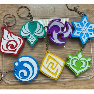 Móc khóa Genshin Impact - 7 nguyên tố - Mua lẻ chỉ 39.000/cái, mua trọn Combo chỉ còn 240.000/Bộ. Chất liệu nhựa dẻo.