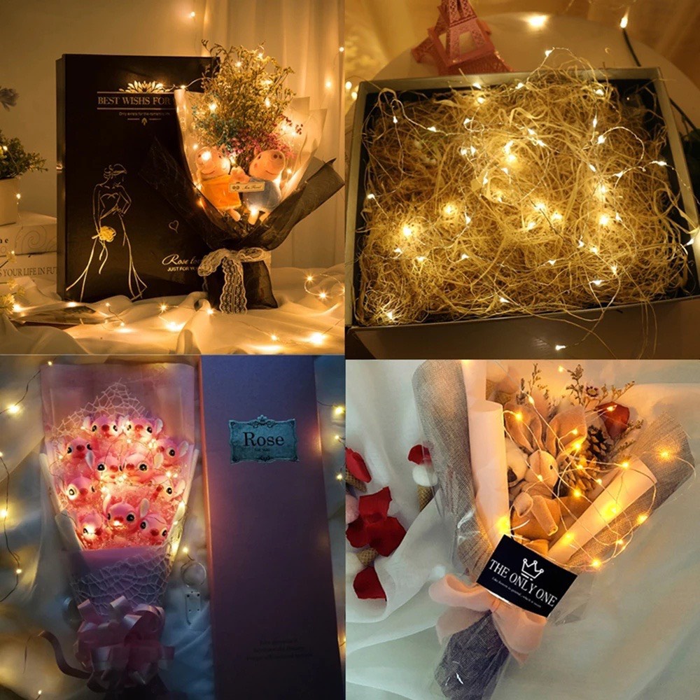 Đèn Led Trang Trí đom đóm có sẵn Pin 0.5m 1m 2m 3m