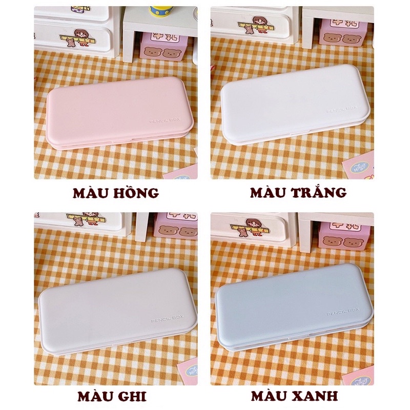 Hộp đựng bút học sinh pencil box, hộp bút trơn, dễ dàng dán sticker xinh xắn