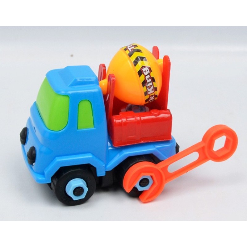 Set 4 xe / 6 xe lắp ráp xe công trình và cứu hoả nhựa ABS loại đẹp cho bé No666
