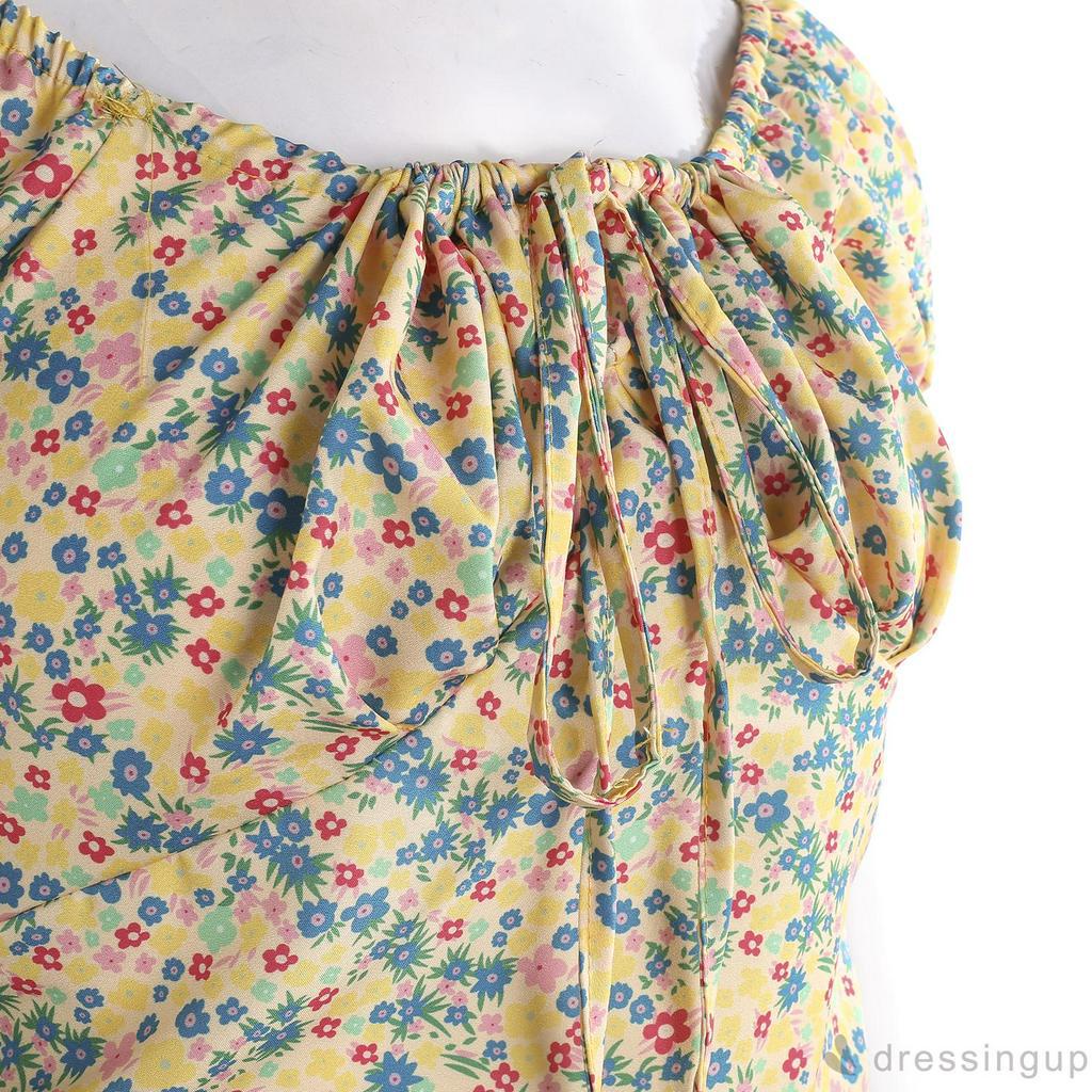 Đầm Tay Ngắn Họa Tiết Hoa Thời Trang Cho Nữ