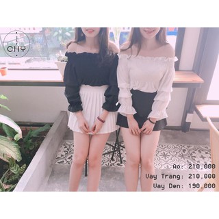 Áo kiểu nữ bẹt vai tay bèo