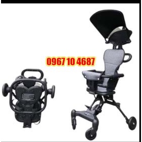 Xe đẩy 2 chiều cho bé, Xe đẩy gấp gọn em bé đi du lịch siêu gọn nhẹ VBABY 520