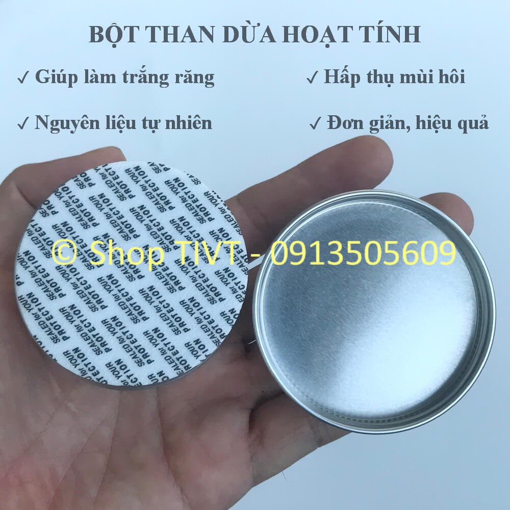 Bột than dừa hoạt tính để đánh trắng răng tự nhiên, tốt cho khoang miệng: hấp thụ độc tố và các thành phần gây mùi-TIVT