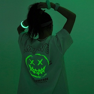 Áo thun Smiling dạ quang phát sáng trong bóng tối cool ngầu dành cho nam nữ TDstore