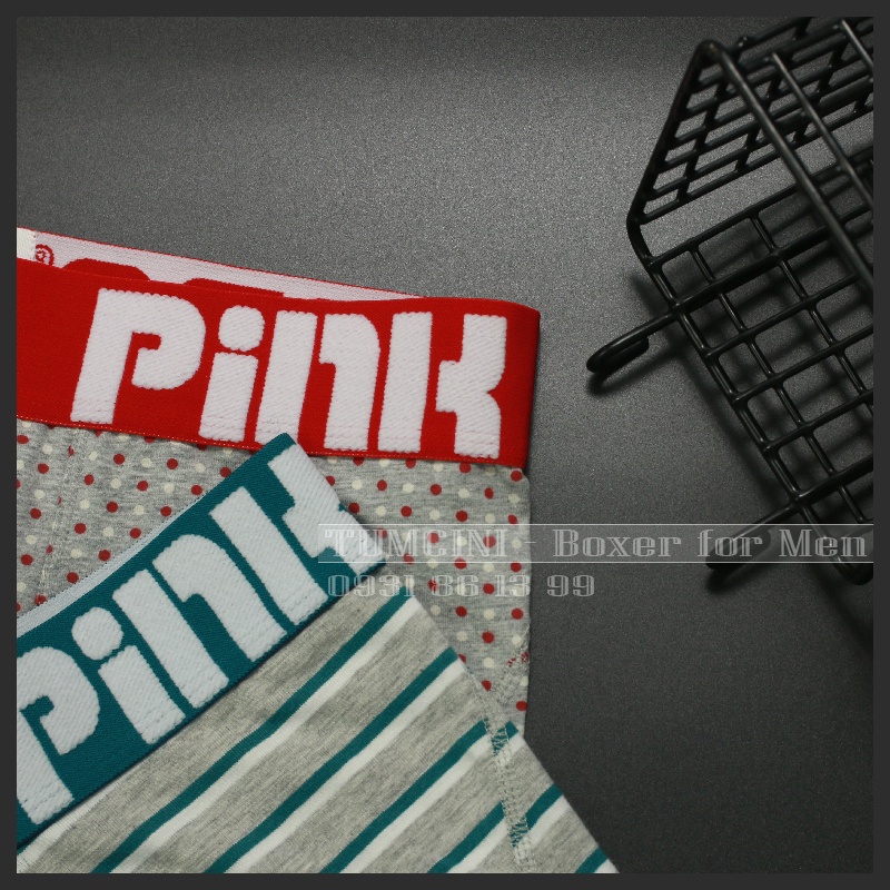 Quần lót nam boxer sọc chấm bi kinh điển dành cho vua chúa tôn vinh sự sang trọng Hero Pink Tumcini HP08