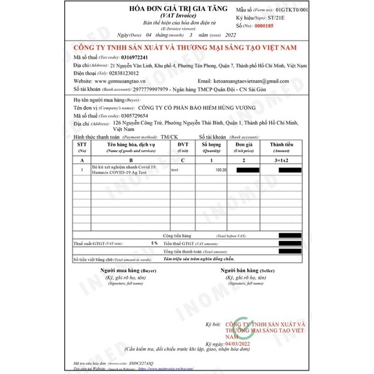 KIT TEST HUMASIS - KIT TEST NHANH COVID.