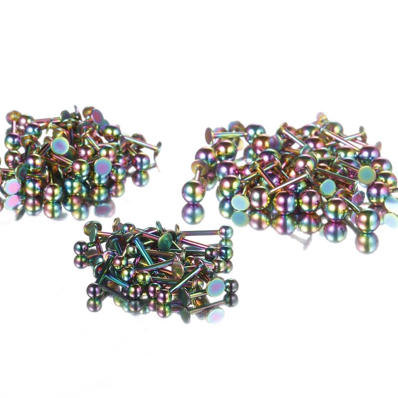Set 5 khuyên môi thép không gỉ thời trang 16g 8mm
