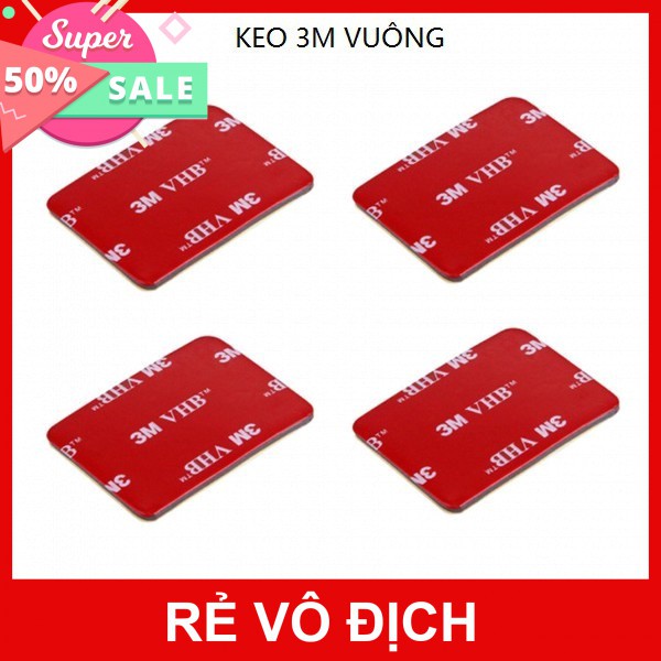 [HOT] COMBO 4 miếng dán 3M , keo 3m , phụ kiện camera , miếng dán camera , hero , eken , sj4000 ,keo siêu dính
