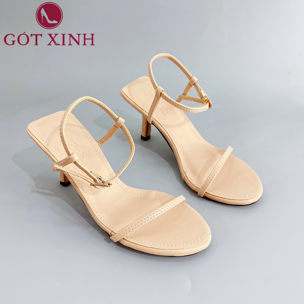 Sandal cao gót nữ GÓT XINH GD21 quai mảnh đế nhọn cao 7cm