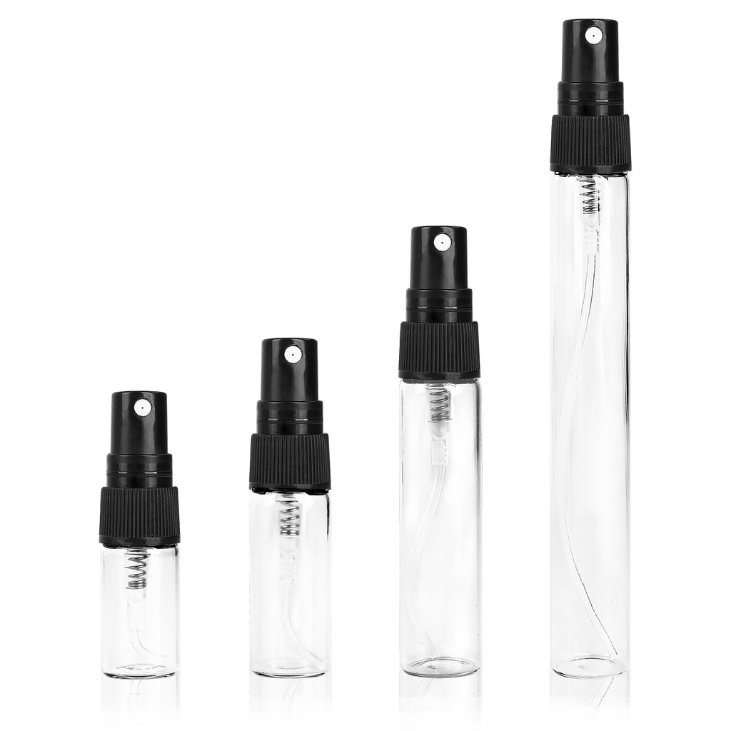 [Hàng mới về] Set 5 chai xịt thủy tinh trong suốt 2/3/5/10ml đựng nước hoa mỹ phẩm đa dụng
