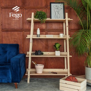 Kệ gỗ thông 2 thang / Kệ đựng đồ trang trí Fego