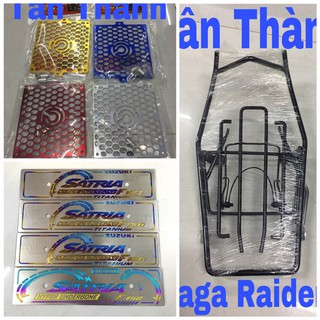 Combo 3 món: bảng tên titan, Baga inox đen, két nước CNC Satria Tân Thành