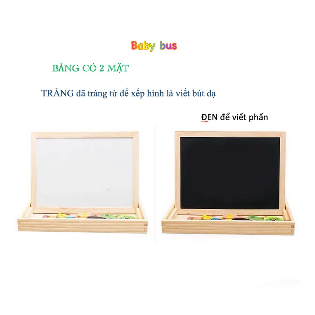 [Mã LIFE20KALL giảm 10% đơn 50K] {ĐỒ CHƠI SÁNG TẠO} Bộ Ghép hình thông minh bảng nam châm hút từ và viết 2 mặt cho bé