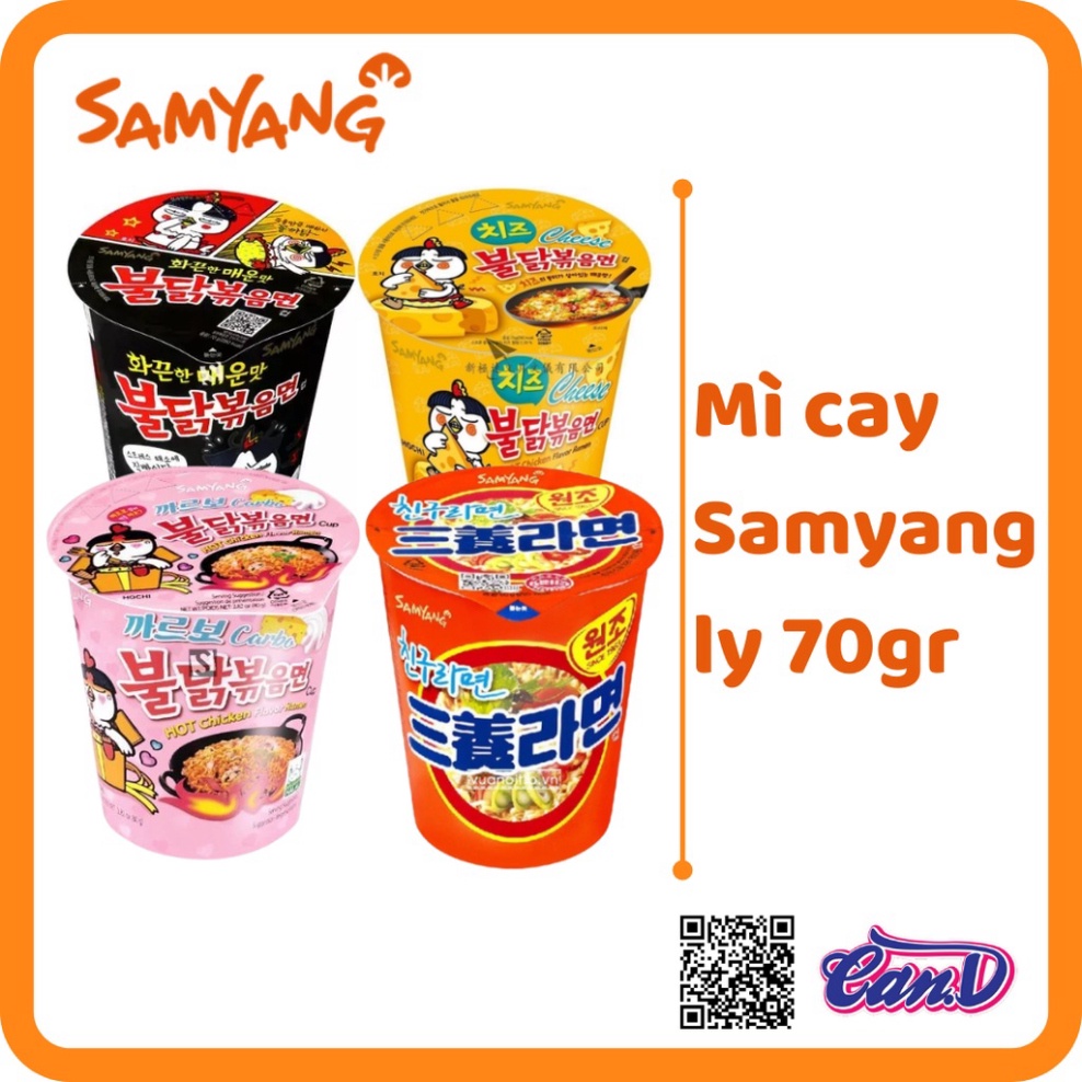 (4 vị) Mì cay Samyang ly 70gr [Sale Toàn Shop]