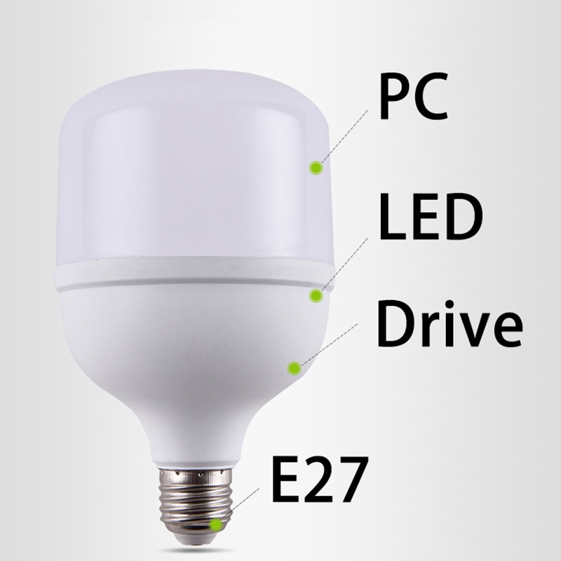 Bóng đèn LED tiết kiệm năng lượng E27 220V 50W/40W/30W/20W/15W/10W/5W