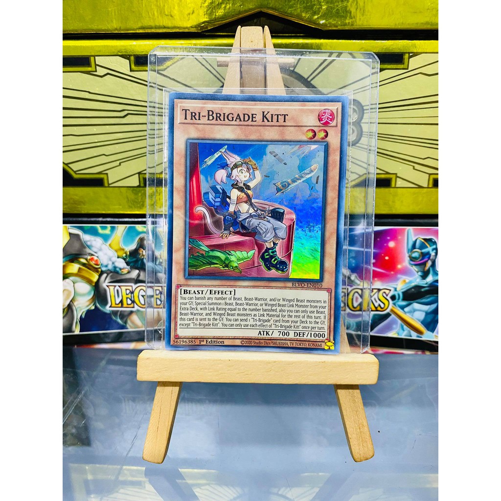 [ Dưa Hấu Yugioh ] Lá bài thẻ bài Tri-Brigade Kitt - Super Rare - Tặng bọc bài nhựa bảo quản