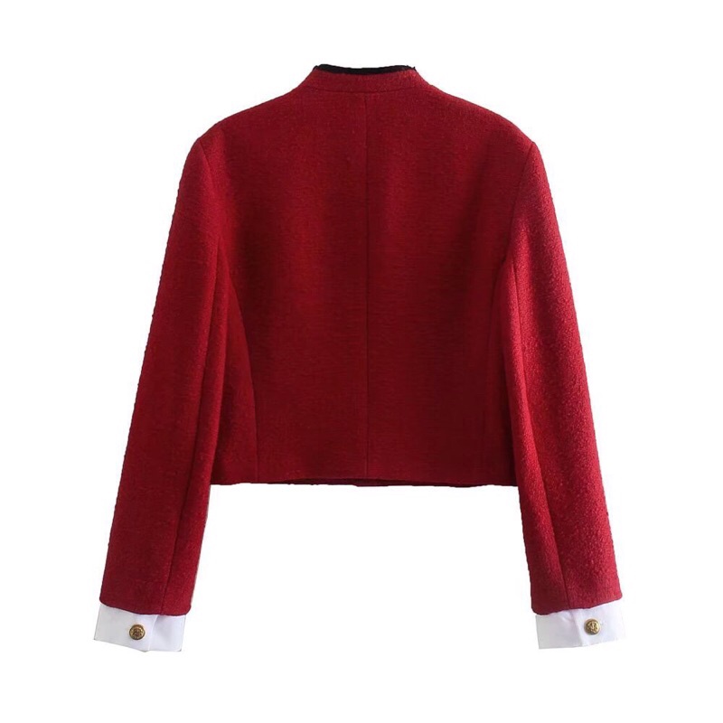 ÁO DẠ ĐỎ ĐÔ DÁNG NGẮN ZR