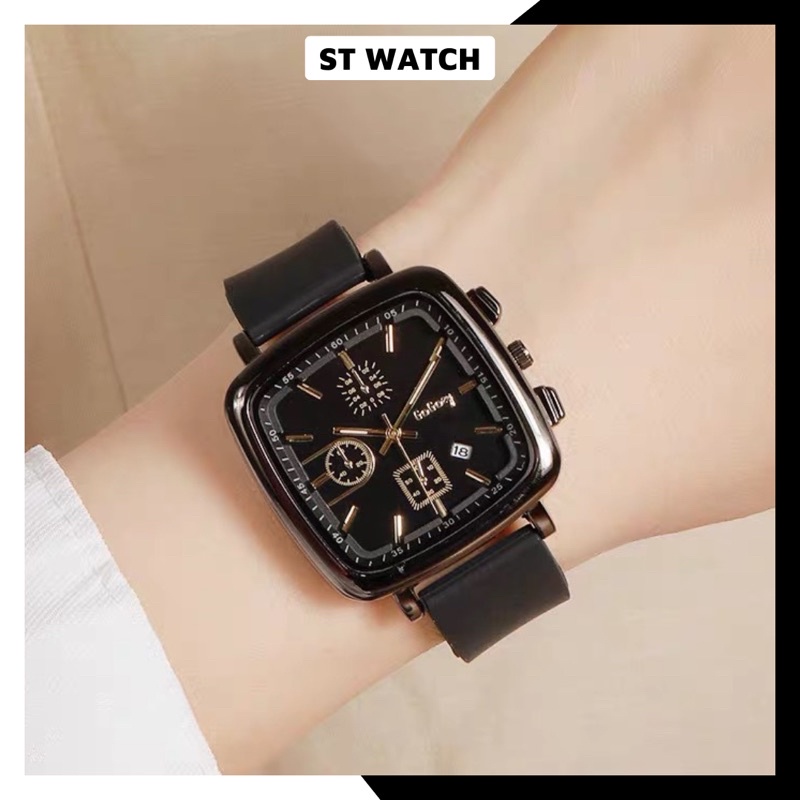 Đồng hồ nam nữ mặt vuông 40mm dây cao su rẻ đẹp phong cách - ST08