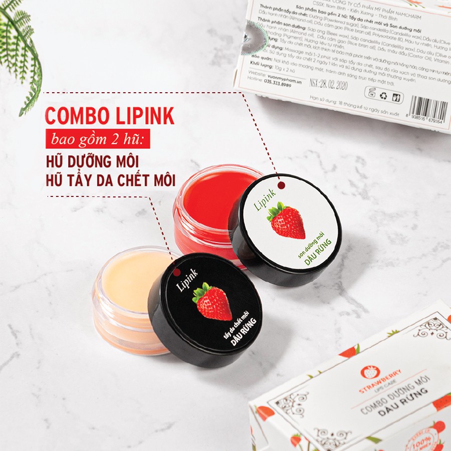  Combo dưỡng môi LIPINK - Son dưỡng môi mềm mịn tự nhiên, Son dưỡng có màu