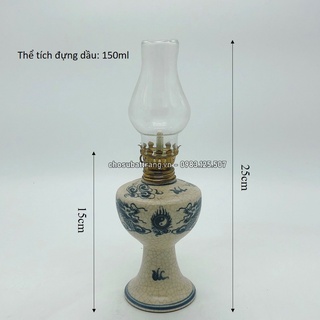 - Đèn thờ men rạn trơn long phụng