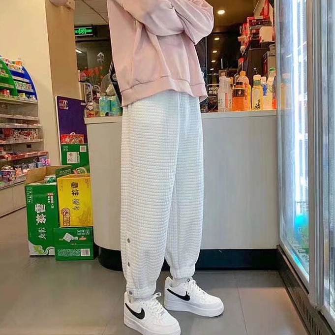 Quần Cotton Màu Trơn Đơn Giản Cỡ Lớn Thời Trang Hàn Quốc Cho Nam