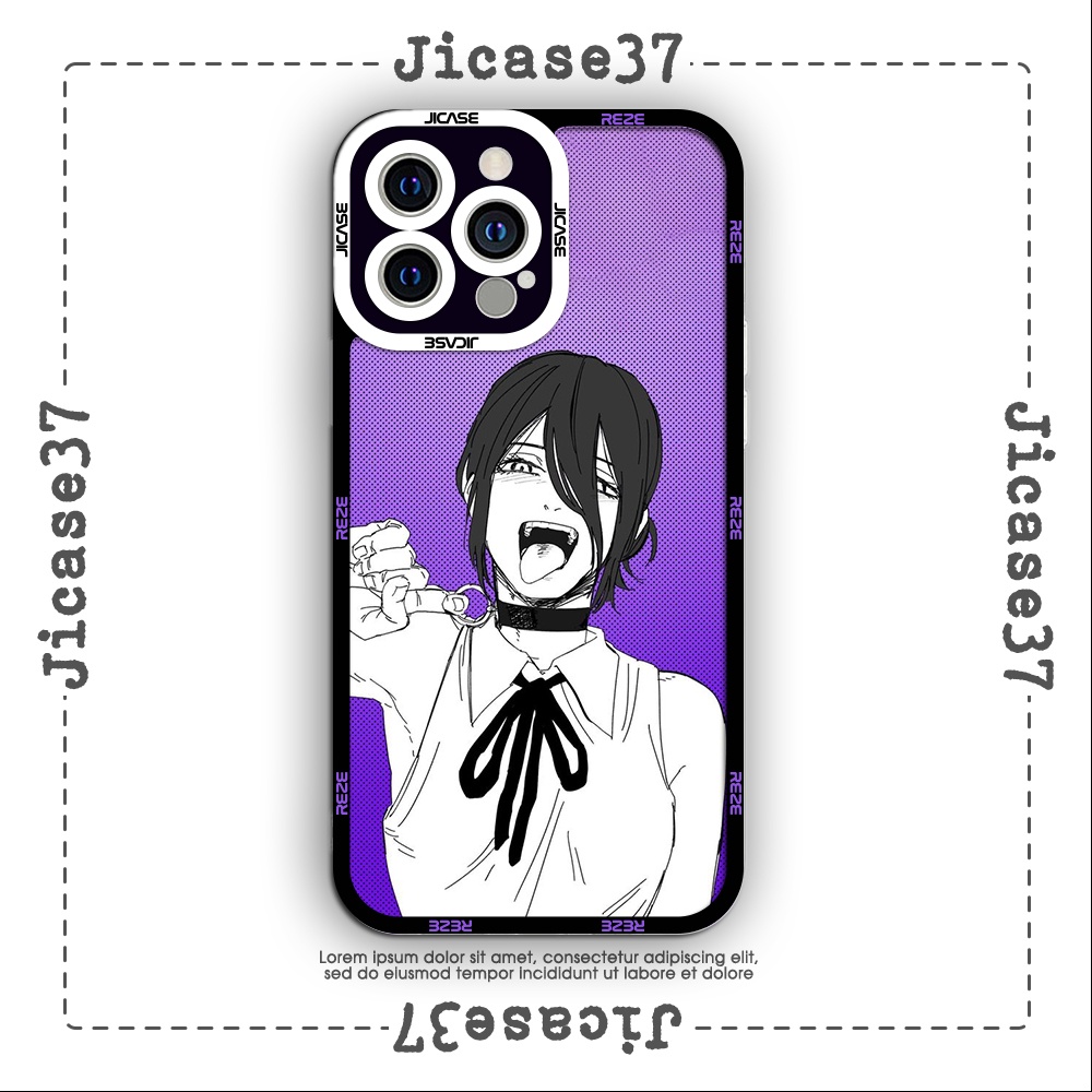 Ốp lưng iphone và samsung xiaomi oppo cạnh vuông Jicase Reze Chainsaw man anime