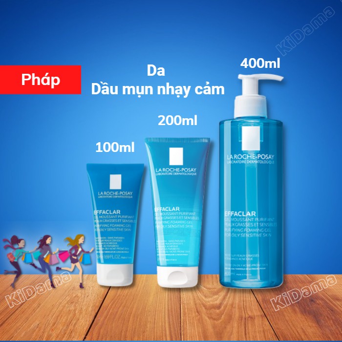 Sữa rửa mặt tạo bọt cho Da Dầu Mụn Nhạy Cảm Dạng Gel La Roche-Posay Effaclar ngăn ngừa và hỗ trợ giảm mụn