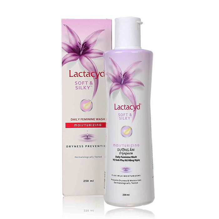 Dung dịch vệ sinh phụ nữ Lactacyd Soft Silky (250ml- màu tím)