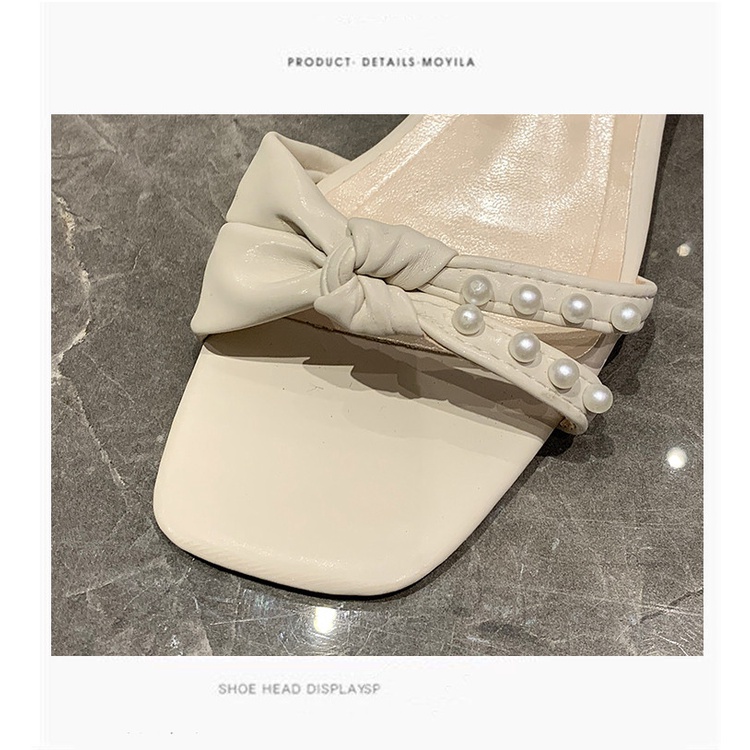 Sandal Cao Gót Guốc ULZZANG 5 Phân Quai Chéo Mũi Vuông